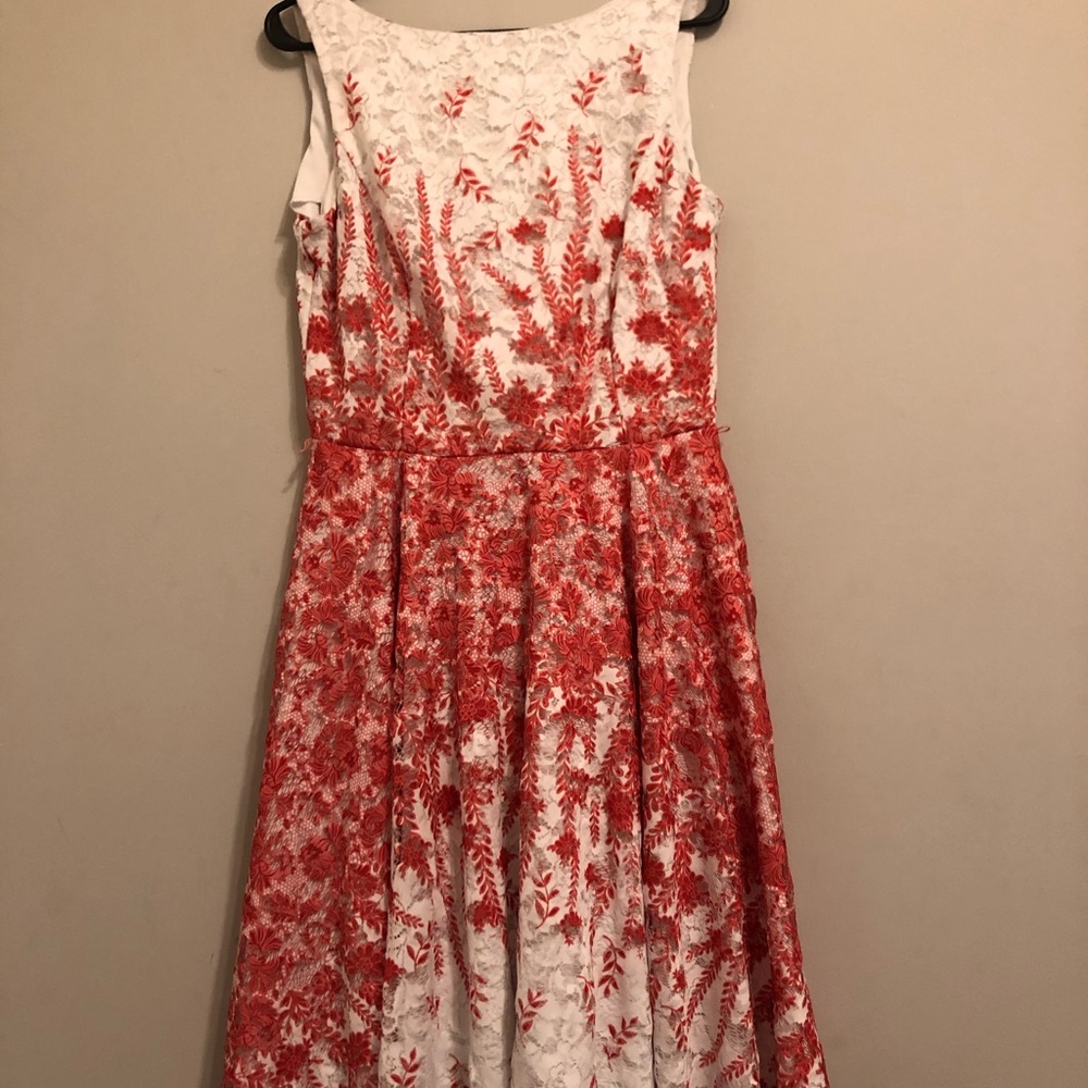 Danny and Nicole dress size 12 white and salmon
